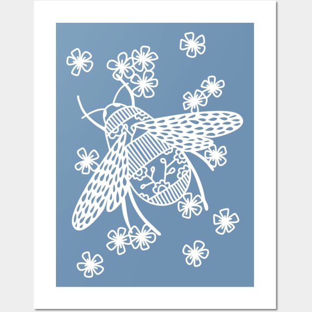 Bees Papercut Bug Illustration Wall Art by NicSquirrell